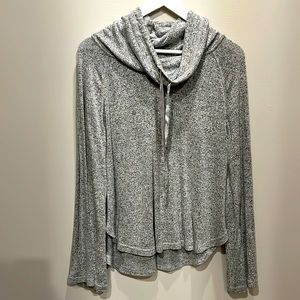 Super soft split side cowl neck sweater